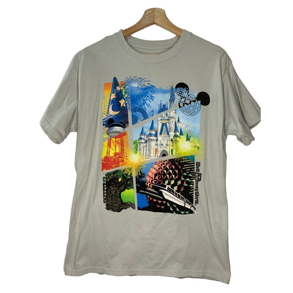 Disney Gray Walt Disney World Print Shirt Size M